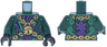 Torso Robe with Bright Green Trim, Gold Chains and Padlock, Dark Purple Strands, Stylized Scorpion Logo on Back Pattern / Dark Green Arms / Black Hands