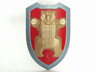 Large Figure Shield, 2 x 4 Brick Relief, Bear with Red and Pearl Sand Blue Pattern