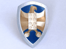Large Figure Shield, 2 x 4 Brick Relief, Jayko Hawk with Dark Blue and Silver Pattern