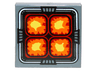 Tile, Modified 2 x 2 Inverted with 4 Orange, Red and Yellow Rounded Squares Pattern