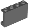 Panel 1 x 4 x 2 with Side Supports - Hollow Studs