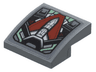 Slope, Curved 2 x 2 x 2/3 with White and Dark Red Booster, Sand Green and Black Trim Pattern (Sticker) - Set 76292