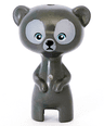 Bear, Brave, Baby Cub, Standing with Medium Azure Eyes, Black Nose and Light Bluish Gray Fur Pattern