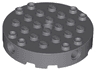 Brick, Round 6 x 6 with 4 Side Pin Holes and Center Hole