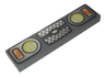 Tile 1 x 4 with Yellow and Orange Headlights and Grille Pattern