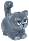 Cat, Friends Style, Large, Sitting with Light Bluish Gray Fur, Auricles and Paws, Yellowish Green Eyes and Black Nose Pattern (Bear)