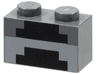 Brick 1 x 2 with Minecraft Pixelated Furnace Unlit Pattern