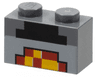 Brick 1 x 2 with Minecraft Pixelated Furnace Lit Pattern