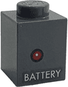 Brick 1 x 1 with Red Light and White 'BATTERY' Pattern