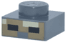 Plate 1 x 1 with Pixelated Tan and Black Rectangles on Dark Tan Background Pattern (Minecraft Micromob Husk Face)