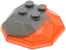 Rock 4 x 4 Octagonal Boulder, Top with Marbled Trans-Neon Orange Pattern