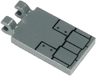 Tile, Modified 2 x 3 with 2 Clips with Metal Plates with Black Border and 4 Rivets Pattern