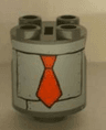 Brick, Round 2 x 2 x 2 Robot Body with Red Tie and Panels Pattern (Sticker) - Set 4981