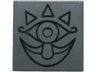 Tile 2 x 2 with Black Ornate Eye, Triangles, Teardrop Nose and Mouth Pattern (The Legend of Zelda Gossip Stone)