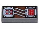Tile 1 x 2 with Copper and White Circuitry, Red Rectangle and 4 Squares Pattern
