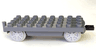 Duplo, Train Base 4 x 8 with Light Bluish Gray Train Wheels and Black Movable Hook