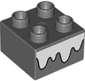 Duplo, Brick 2 x 2 with White Snow Pattern