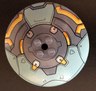 Dish 8 x 8 Inverted (Radar) - Solid Studs with Sand Green Armor Plates and Bright Light Orange Hoses Pattern