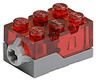 Electric, Light Brick 2 x 3 x 1 1/3 with Trans-Red Top and Red LED Light