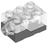 Electric, Light Brick 2 x 3 x 1 1/3 with Trans-Clear Top and Yellow LED Light (Glows Orange)