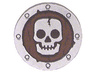 Minifigure, Shield Circular / Round Flat Face with Skull Pattern