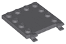 Tile, Modified 4 x 4 with Studs on Edges and 2 Open O Clips (Horizontal Grip)