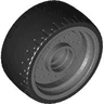 Wheel 24 x 12 with Pin Hole with Molded Black Hard Rubber Tire Pattern