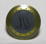 Minifigure, Shield Circular / Round Convex Face with Eagle Outline and Gold Trim Pattern
