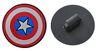 Minifigure, Shield Circular / Round Convex Face with Red and White Concentric Rings, Star in Blue Circle Pattern (Captain America)