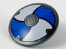 Minifigure, Shield Circular / Round Convex Face with Blue and White Alternating Panels Pattern