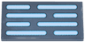 Tile 2 x 4 with White and Medium Azure SW Death Star Wall Lights Pattern