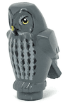 Owl, Angular Features with Yellow Beak and Eyes, Light Bluish Gray and Dark Brown Chest Feathers Pattern (HP Errol)
