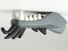 Dragon Head (Ninjago) Jaw Lower with White Teeth and Black Spines Pattern