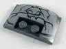 Wedge 3 x 4 x 2/3 Triple Curved with Light Bluish Gray Rock Creature Face Pattern