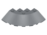 Brick, Round Corner 6 x 6 with Slope 33 Edge, Facet Cutout