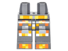 Hips and Legs with Pixelated Orange, Yellow and Silver Armor Pattern