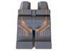 Hips and Legs with Racing Suit, Orange and Silver Stripes Pattern