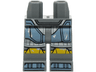 Hips and Legs with SW Mandalorian Sand Blue Beskar Armor Plates over Light Bluish Gray Suit, Yellow Knees, Shoe Tips, Plain Hinge Pattern