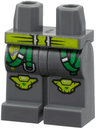 Hips and Legs with Lime Belt and Knee Pads, Bright Green Straps with Silver Buckles Pattern