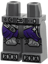 Hips and Legs with Dark Silver Belt, Kneepads, Silver Buckle, Chain, Dark Purple Skirt Pattern