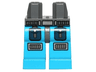 Hips and Dark Azure Legs with Belt with Silver Buckle, Dark Blue Pockets, Knee Pads Pattern