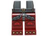 Hips and Dark Red Legs with Dark Bluish Gray Straps, Red Knee Pads and Gold Talons Pattern