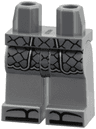 Hips and Flat Silver Legs with Dark Bluish Gray Scale Armor, Silver Trim, Black Sandals Pattern