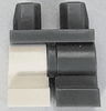 Hips and 1 Dark Bluish Gray Medium Left Leg, 1 White Medium Right Leg