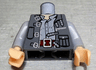Torso Jacket Open with Zipper, Pocket, and Straps with Buckles over Light Bluish Gray Shirt with Buttons, Dark Red Belt with Silver Buckle, Light Nougat Neck Pattern / Light Bluish Gray Arms / Light Nougat Hands