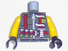 Torso Dino Vest with Dark Red Harness, 3 Bullets and Knife Pattern / Yellow Arms / Black Hands