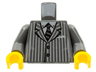 Torso Suit Pinstripe Jacket and Striped Tie Pattern / Dark Bluish Gray Arms / Yellow Hands