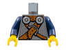 Torso Viking Armor with 2 Shoulder Disks and Crisscross Belt Pattern / Dark Blue Arms / Yellow Hands