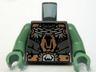 Torso Castle Fantasy Era Armor with Chain Necklace and Large Belt Pattern / Sand Green Arms / Sand Green Hands