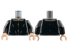 Torso Armor Vest with Silver and Dark Blue Pattern / Black Arms / Light Nougat Hands